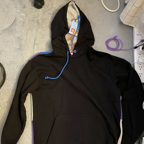 Men's Color Block Hoodie - LEGO® Collection x Target Black/Blue Size M - Picture 1 of 3